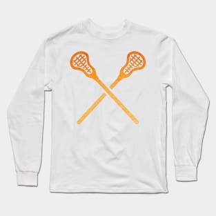 Lacrosse Stick Orange Long Sleeve T-Shirt